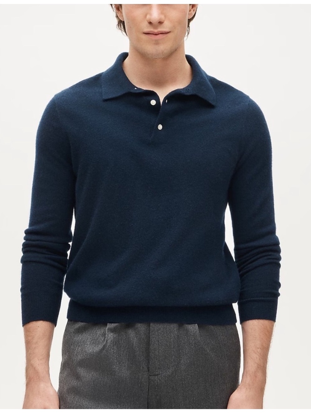 J Crew cashmere collared sweater-polo, small, navy, new with tags, 100% cashmere